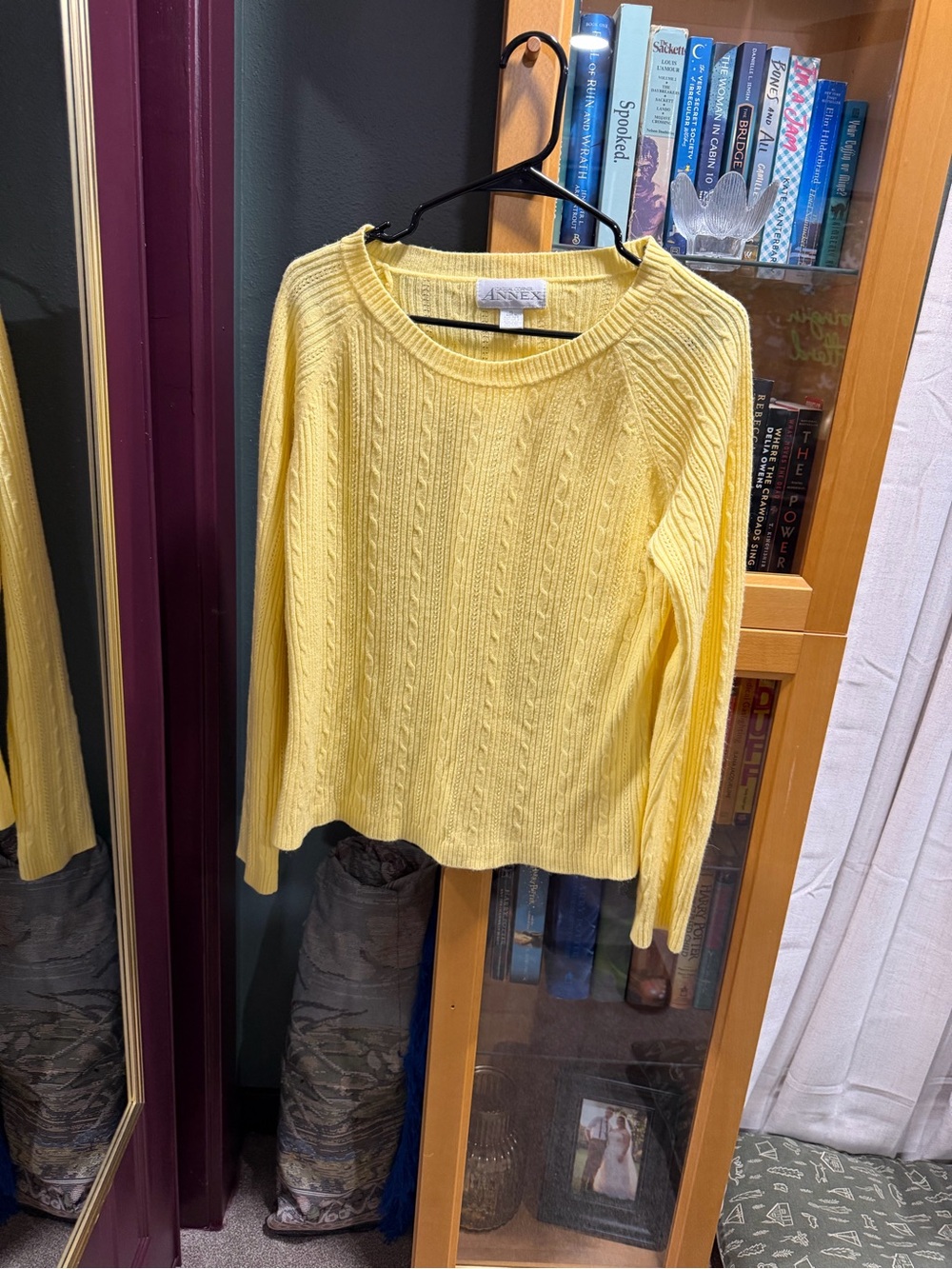 Vintage Yellow Cable-Knit Crewneck Sweater